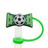 Tampa de palha com tema de futebol tampa de palha plug de poeira de silicone decoração de palha fofa de anime em estoque atacado