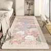 Alfombra de estilo fresco y sencillo en colores macarrón para dormitorio, mesita de noche, sofá, antideslizante, resistente a la suciedad, fácil de mantener