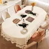Toalha de Mesa Estilo Medieval Impermeável e à Prova de Óleo Sem Lavagem Novo Modelo 2025 Toalha de Mesa para Mesa de Centro de Sala de Estar de Luxo Leve e de Alta Qualidade