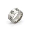 Huellas de Gato Lindas Anillo Cerrado de Acero de Titanio de 10 mm de Ancho Venta Directa de Fábrica Anillo Retro de Acero Inoxidable Europeo y Americano para Hombres y Mujeres