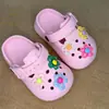 Zuecos infantiles de estilo Birkenstock con estampado floral de colores, sandalias de EVA para niñas y niños, sandalias de verano antideslizantes para exteriores para jardín de infancia