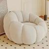 Sofá Perezoso, Reclinable y para Dormir, Reposapiés Calabaza Estilo Crema, Puf, Tatami, Sofá Pequeño Individual, Silla Nido Perezosa