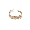 Anillo de perla en forma de diamante de espiga de trigo de circón transfronterizo europeo y americano, anillo para el dedo índice estilo francés de lujo ligero, joyería de lujo ligero de alta gama para mujer