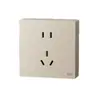 Interruptor de un polo montado en superficie color beige con superficie tipo piel, tipo 86, Eléctrico Internacional, para uso doméstico, enchufe de tres orificios 16A, doble polo doble control