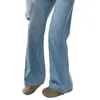 Jeans vintage acampanados elásticos de talla grande para mujer, pantalones de verano de tiro alto adelgazantes de pierna recta bootcut para figuras con forma de pera