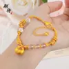 Ansioso por alta retenção de cor cristal dourado enrolamento fortuna Nafu pequeno ouro tuo joia alto valor de cor pulseira chinesa mulheres