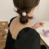 Nuevo estilo coreano, cuerda para el cabello con perla grande, banda de goma elástica alta, banda para el cabello sencilla y combinable para mujer, cuerda para el cabello de alta calidad y sentido del tacto.