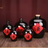 Potes de cerâmica de barro para vinho no atacado 1kg 2kg 3kg 5kg 5kg para uso doméstico, potes selados para armazenamento na adega com tampas de cerâmica e rolhas de madeira