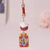 Gato da Sorte Cerâmico Pingente Ping An Joy Pingente Lucky Ping An Criativo Chaveiro de Casal Corrente para Celular