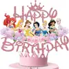 Serie de Princesas para Fiesta de Cumpleaños Tarjeta para Pastel Jazmín Blancanieves Cabello Largo Aisha Princesa Brillo Enchufe para Pastel