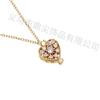Nuevo colgante de circonita hueca de alta calidad transfronterizo, collar de joyería de Joker de amor dorado, venta directa de fábrica para mujeres
