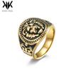 Anillo de acero inoxidable para hombre estilo europeo y americano con cabeza de león, joyería de mano retro masculina dominante, Amazon transfronterizo