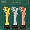 Competencia de Carrera Estatua Pequeña de Oro Juegos de Atletismo Maratón Padre e Hijo Trofeo de Cristal Premio Artesanía Etiqueta Dorada Cristal Blanco