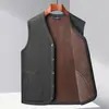 Chaleco de Talla Grande para Hombres de Mediana Edad y Mayores, Chaleco de Algodón de Invierno para Personas Mayores, Estilo Papá, Chaleco con Forro de Lana y Engrosado