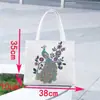 Bolso de lona bordado con hilo de oro por ambos lados de pavo real, bolso de mano con doble asa, bolsa de compras de gran capacidad, nuevo bolso de viaje de estilo étnico