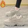 Zapatos de Terciopelo para Papá de Invierno 2025 para Mujer Estilo Coreano Versátiles de Suela Gruesa Acolchados Cálidos de Algodón Zapatos Deportivos Zapatos Casuales para Correr