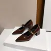Nueva colección primavera 2026: Zapatos de tacón de bloque para mujer, versátiles y a la moda, con punta fina y un hermoso estilo francés, que exudan elegancia