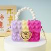 Mini Bolso Cruzado de Cadena para Hombro Bolso Cruzado para Niños con Perlas de Burbuja Bolso de Silicona de Mano Bolso Cruzado para Hombro Bolso de Gelatina