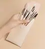 Set de 8 Piezas de Brochas de Maquillaje Sintéticas Suaves para Base, Rubor, Sombra de Ojos y Cejas con Bolsa de Almacenamiento