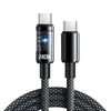 Cable de Datos de Carga Rápida Flash de 240W Cable de Carga Visual Transparente para Coche Universal para Huawei Apple Honor