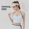 Top de Yoga con Bloques de Color y Almohadillas en el Pecho Incorporadas, Camisola Deportiva con Elegante Diseño en la Espalda, Tirantes Finos, Top de Fitness Ajustado