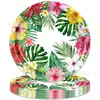 Suministros de Decoración para Fiesta de Verano Transfronteriza Hawaiian Cumpleaños Servilletas de Papel Mantel Vajilla Set de Decoración