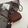 Exterior Single Vintage Frosted Grande Capacidade Bolsa Feminina 2024 Nova Outono e Inverno All-match Bolsa Crossbody Commuter Bolsa Travesseiro Portátil
