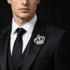 Moda Coreana de Alta Gama para Hombres y Mujeres Broche de Corona Completa de Diamantes Aleación Electrochapado Anti-Reflejos Accesorios de Pines de Pedrería