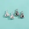 Colgante Sólido de Plata de Ley S925 Colgante de Elefante Auspicioso Pulsera de Cuerda Trenzada Colgante de Collar Accesorios de Colgante Hechos a Mano DIY