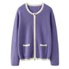 Cárdigan de Cremallera Versátil de Moda 100% Cachemira Pura para Mujer Otoño e Invierno Consaini Elegante Chaqueta Suéter de Cuello Redondo con Bolsillo