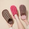 Zapatillas de Algodón de Color Contrastante Amazon Baotou Transfronterizas para Mujer Zapatillas Peludas con Rayas Dopamina para el Hogar Ins Zapatillas de Felpa