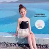 2026 Nuevo Traje de Baño de Una Pieza Traje de Baño de Princesa con Tirantes y Falda de Gasa Abullonada Traje de Baño para Niñas Traje de Baño para Vacaciones con Gorro de Natación Gratis