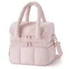 Nova bolsa térmica para almoço transfronteiriça, bolsa para marmita portátil de uso duplo transversal, disponível em várias cores, bolsa térmica à prova d'água com folha de alumínio
