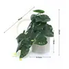 Planta verde artificial en maceta, taro de hojas coloridas, planta decorativa de interior, adorno de planta de vid artificial verde, decoración para el hogar y bodas