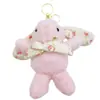 Chaveiro de Pelúcia Coelho de Orelhas Longas Floral Boneca Coelho Wendy Fofa Pingente Pequeno Requintado Atacado