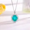 Nuevo Producto 2026 Collar de Plata de Ley S925 para Mujer con Incrustación de Color Paraíba de Laboratorio, Juego de Tres Piezas, Estilo Retro de Lujo Ligero