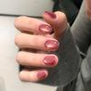 Uñas Portátiles Estilo 2026, Uñas Artesanales de Alta Gama Estilo Chanel Ojo de Gato, Puntas de Uñas con Perlas y Pedrería para Chicas Modernas