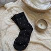 Meias de Bolinhas Outono e Inverno para Mulheres, Meias de Algodão de Cano Médio, Estilo Coreano Ins Tendência Versátil Meias de Renda, Meias Quentes Folgadas, Meias Zhuji