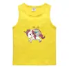Chaleco de Verano de Unicornio para Niños Camiseta Base Casual de Algodón Estilo Coreano Absorbente de Sudor Sudadera sin Mangas Color Caramelo para Niños