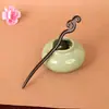 Grampo de Sândalo Vermelho Ébano Sentido Avançado Grampo Antigo para Cabelo Hanfu Disco Cheongsam Grampo de Madeira para Cabelo Barraca Atacado