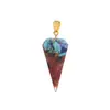 Colgantes de Piedra Natural Multicolor Europeos y Americanos Colgantes de Cristal de Piedra Natural de Punta Única Colgantes Geométricos Accesorios de Joyería Venta al por Mayor