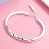 Pulsera de mujer Yachuang Jewelry bañada en plata 999, sencilla, con diseño de estudiante, brillante, con giro Mori, con colgante de cinturón abierto