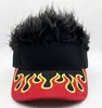 Gorra de peluca impresa de moda transfronteriza para hombre, gorra de béisbol de una sola pieza divertida de hip-hop europeo y americano para exteriores con peluca simulada y visera solar