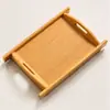 Bandeja rectangular de bambú y madera estilo japonés, bandeja de té para uso doméstico, bandeja de madera para tazas de agua, bandeja para dulces, juego de té para hotel y restaurante, bandeja para barbacoa