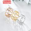 Anillo de acero de titanio con diseño creativo redondo Tianbian, el más vendido a través de la frontera, para mujer, que no se decolora, nicho hueco, anillo liso, fabricantes de anillos