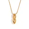 Moda Europea y Americana Simple Elegante Creativo Popular Collar Acero Inoxidable Chapado en Oro de 18K Geométrico Daga Colgante Collar para Mujeres