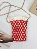 Bolso Hueco de Moda Estilo Coreano con Perlas 2025 Nuevo Verano Tendencia Elegante Bolso de Hombro Único para Mujer Cruzado Versátil de Moda