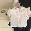 Vestido de verano para niñas de estilo coreano, traje de estilo occidental a la moda, camisa de encaje para niños, pantalones cortos con capullos de flores, conjunto de dos piezas a la moda