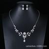 Conjunto de collar y pendientes de cadena con circonitas AAA para novia, estilo europeo y americano, con gotas de agua, fábrica de joyería Yiwu, venta al por mayor