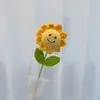 Girasol Sonriente Tejido a Mano Ramo, Regalo de Flor Preservada, Puesto de Mercado Nocturno, Flor Artificial, Puesto Callejero Hecho a Mano